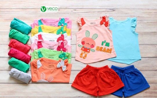 Quần áo trẻ em giá sỉ tại TPHCM - Bộ sọt thỏ bear