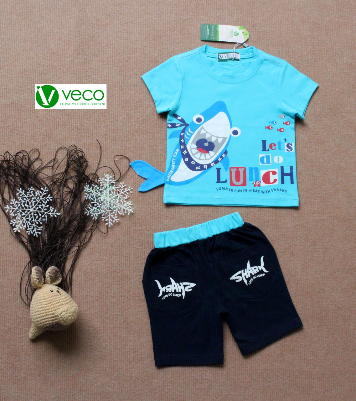 Quần áo trẻ em giá sỉ tại TPHCM - Bộ thun cá mập